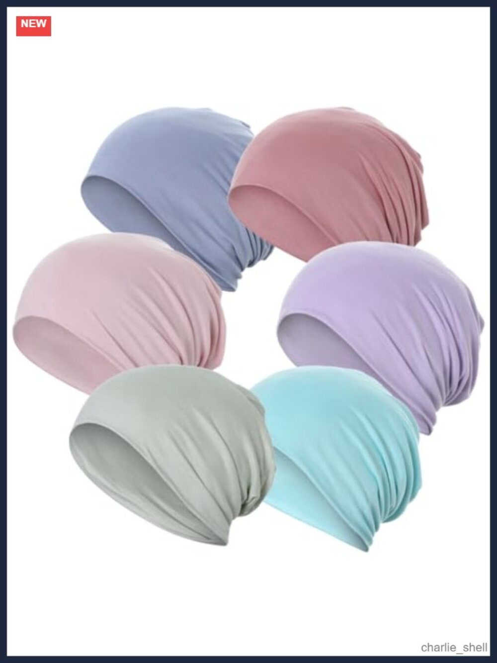 Slouchy Beanie 6 Pack Soft Sleep Cap Chemo Headwear Skull Cap